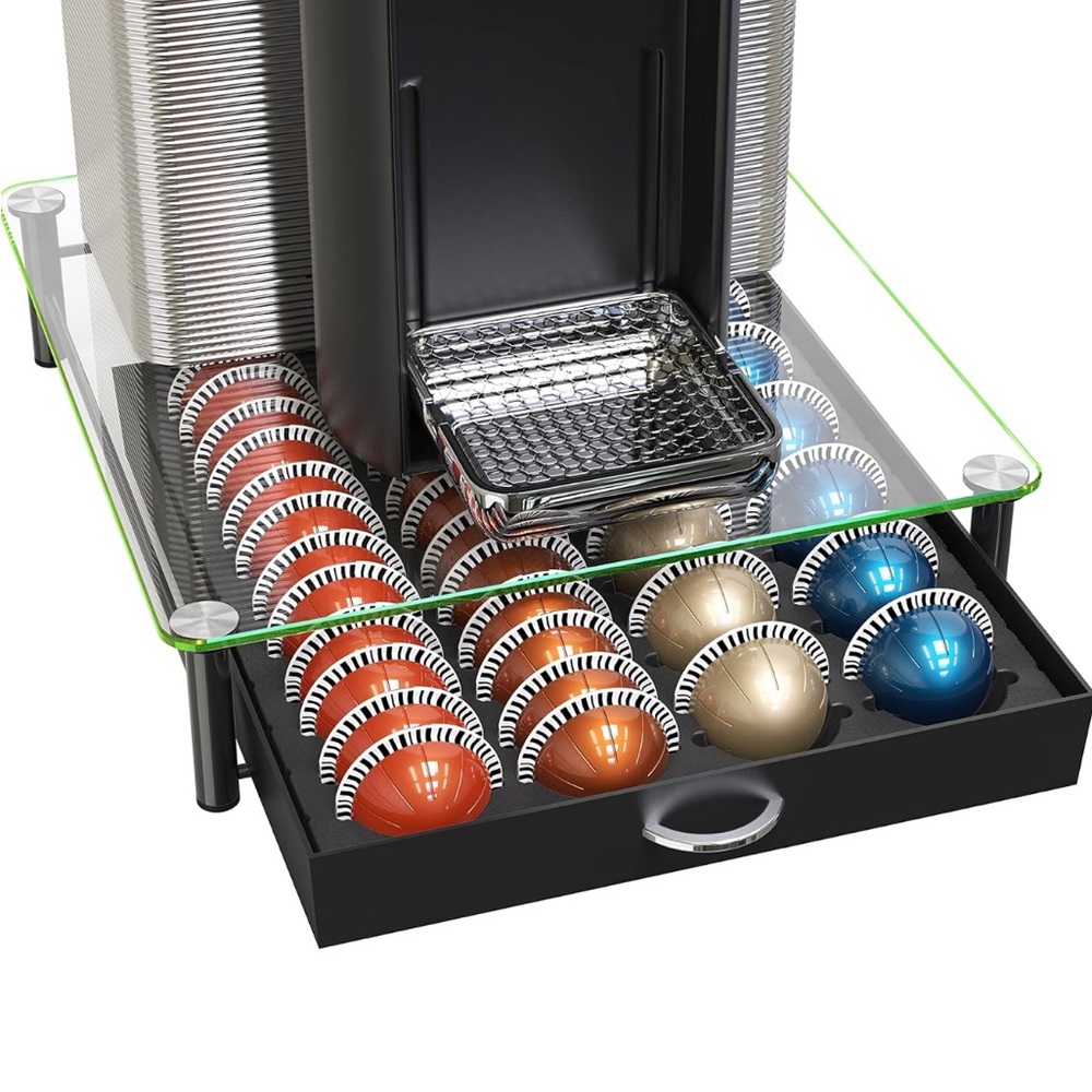 Black Coffee Pod Storage Drawer